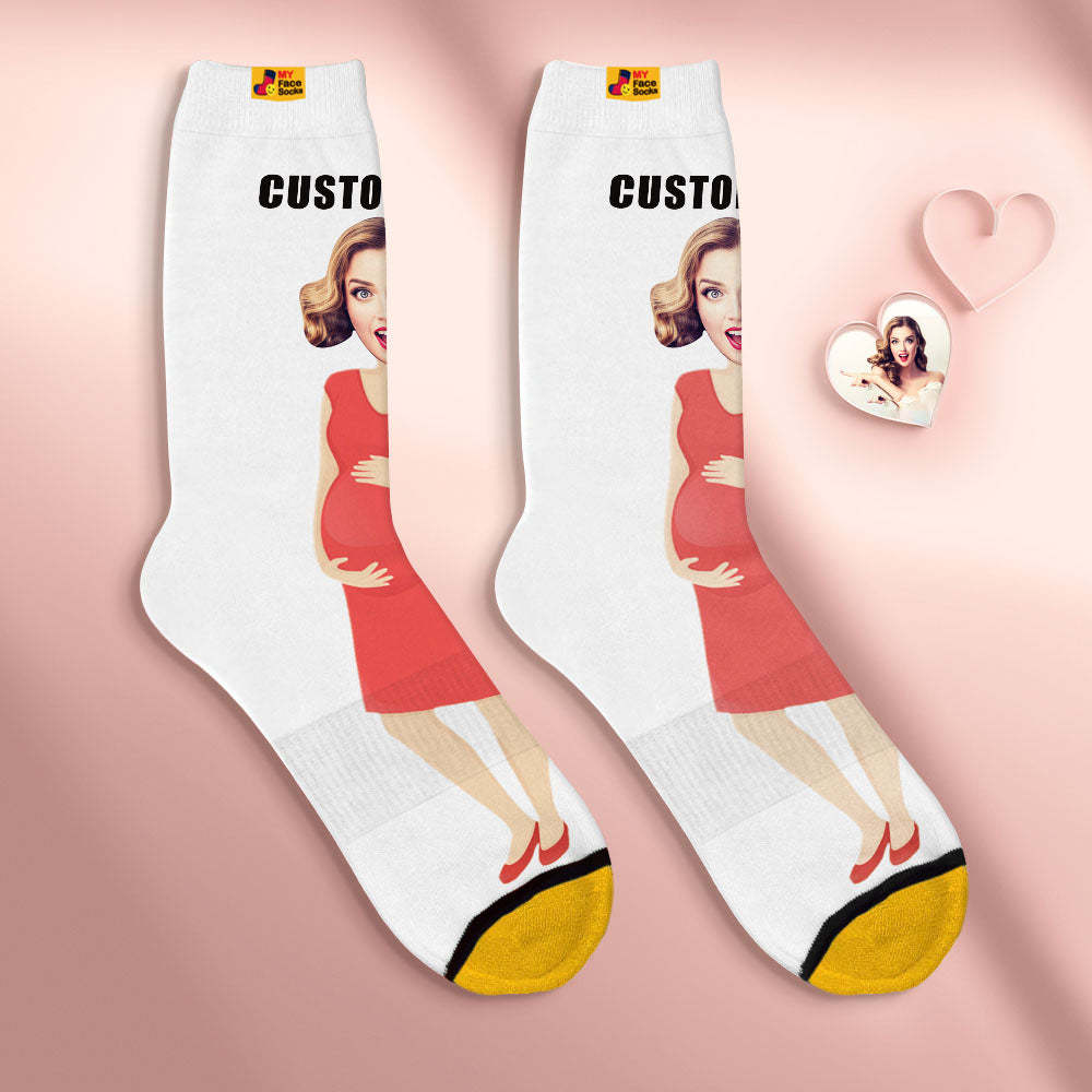 Custom Face Socks Personalised Surprise Gifts 3D Digital Printed Socks For Super Mama - MyFaceSocksUK