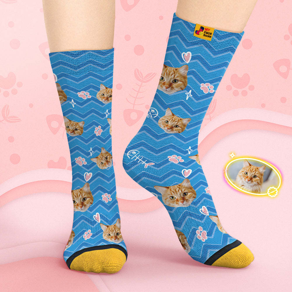 Custom Face Socks Personalised 3D Digital Printed Socks-Cute Pet Face - MyFaceSocksUK