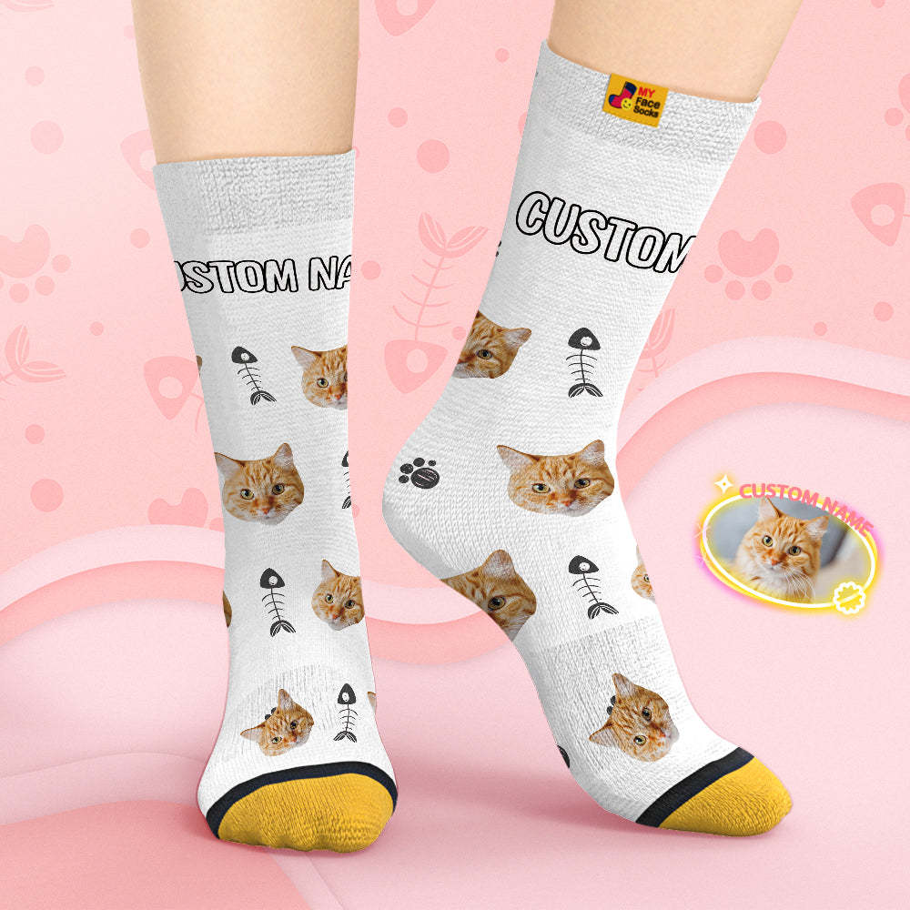 Custom Face Socks Personalised 3D Digital Printed Socks Tie-Dye Pet Face - MyFaceSocksUK