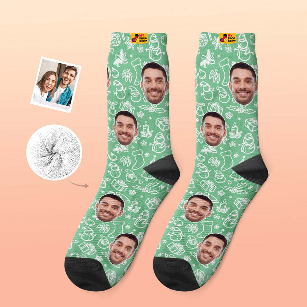 Custom Thick Socks Photo 3D Digital Printed Socks Autumn Winter Warm Socks Christmas Gift - MyFaceSocks UK