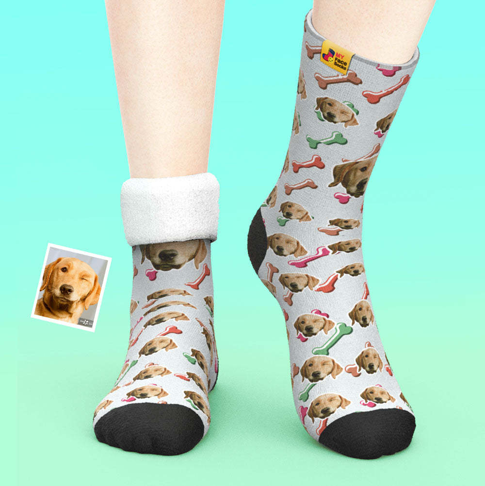 Custom Thick Socks Photo 3D Digital Printed Socks Autumn Winter Warm Socks Dog Face On Socks - MyFaceSocks UK