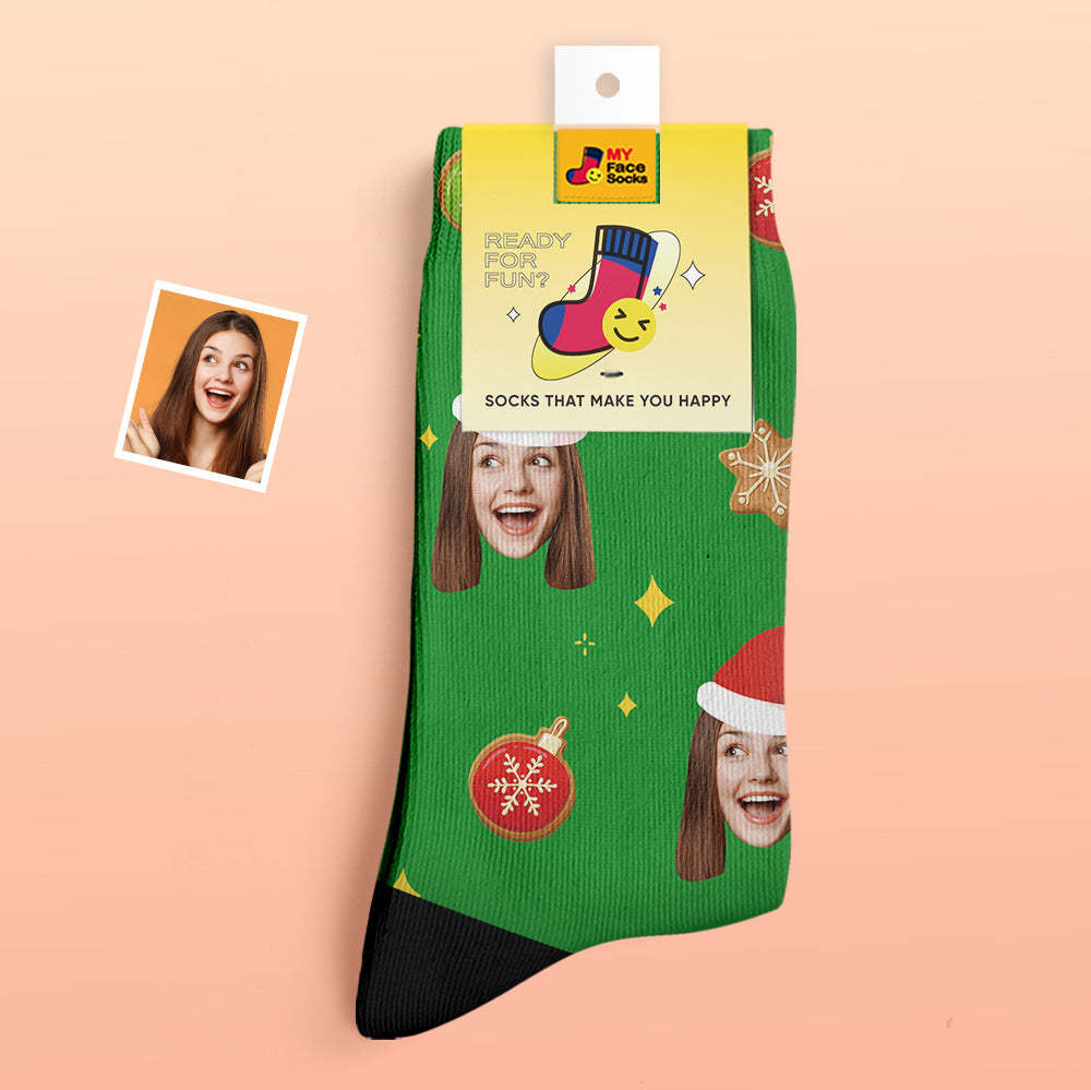 Custom Thick Socks Photo 3D Digital Printed Socks Autumn Winter Warm Socks Christmas Tree Decor Face Socks Funny Christmas Gift - MyFaceSocksUK