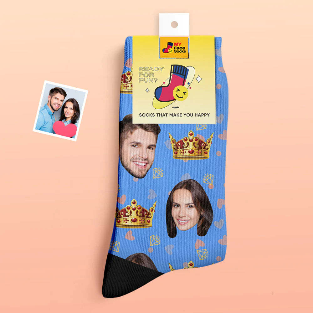Custom Thick Photo Socks Valentine's Day Gift Warm Socks Queen Face Socks - MyFaceSocksUK