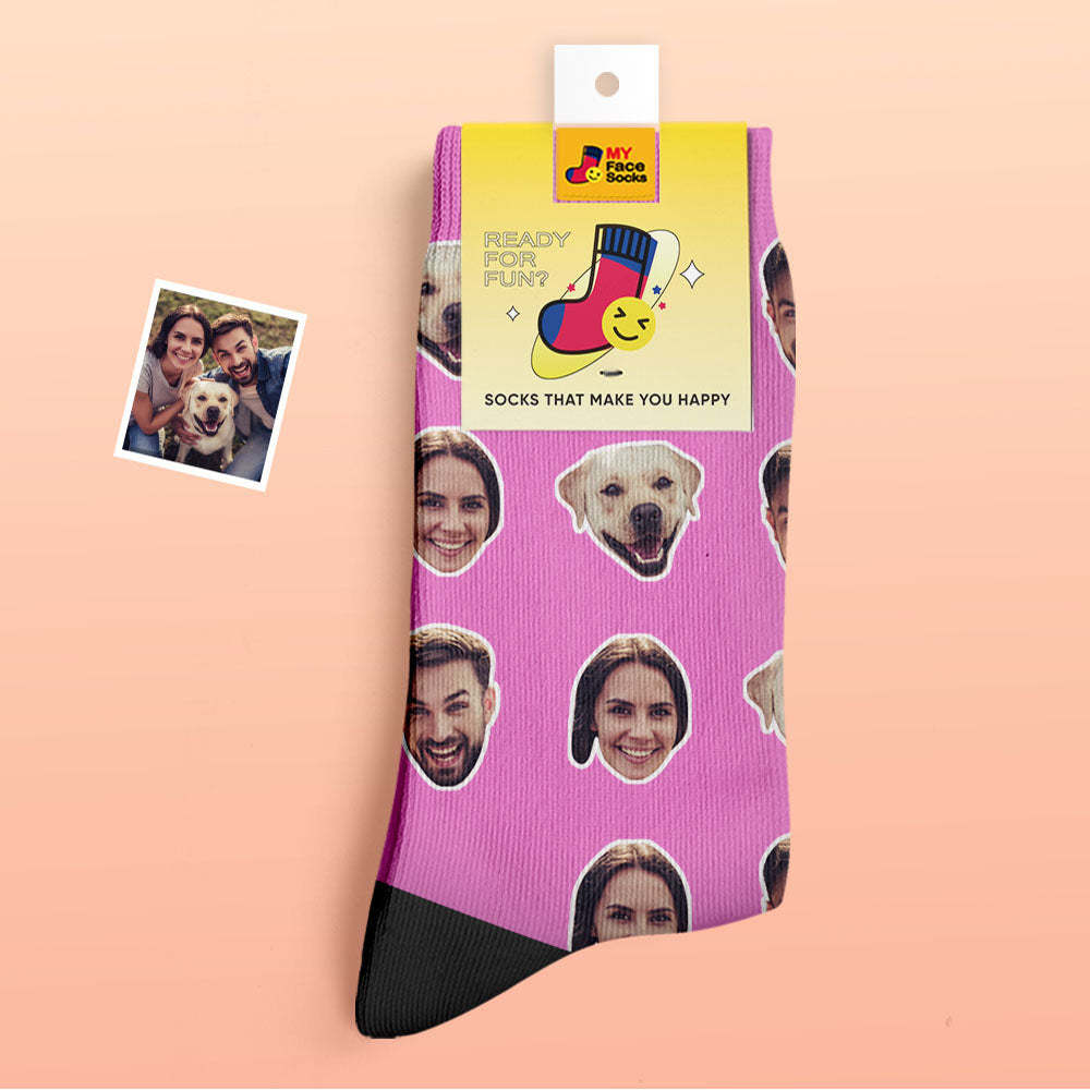 Custom Thick Socks Photo 3D Digital Printed Socks Autumn Winter Warm Socks Two Faces - MyFaceSocks UK