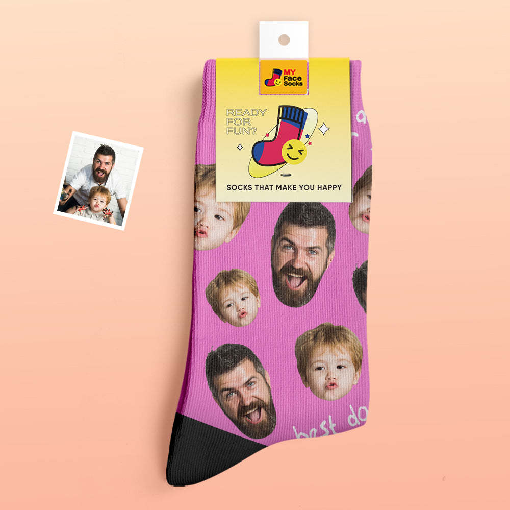 Custom Thick Socks Photo 3D Digital Printed Socks Autumn Winter Warm Socks To The Best Dad - MyFaceSocks UK