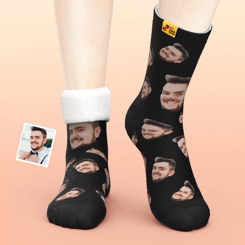 Custom Thick Socks Photo 3D Digital Printed Socks Autumn Winter Warm Socks Candy Series Colorful - MyFaceSocks UK