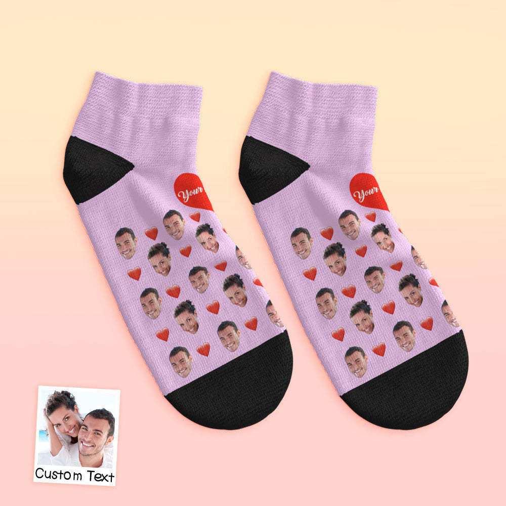 Custom Low cut Ankle Socks Heart