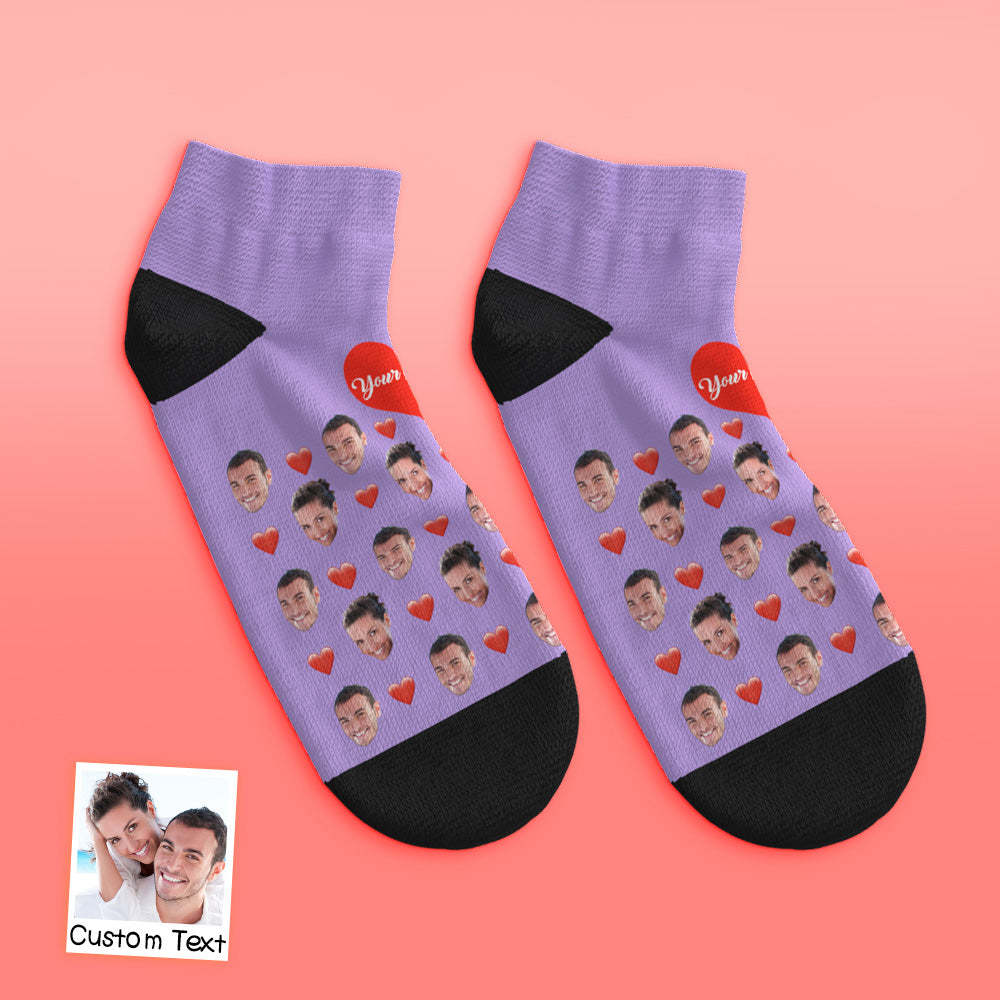 Custom Low cut Ankle Socks Heart