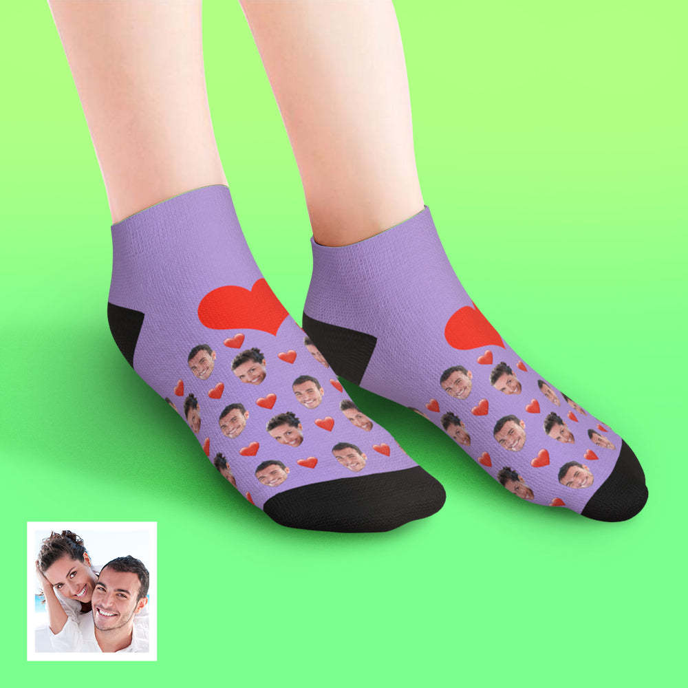 Custom Low cut Ankle Socks Heart