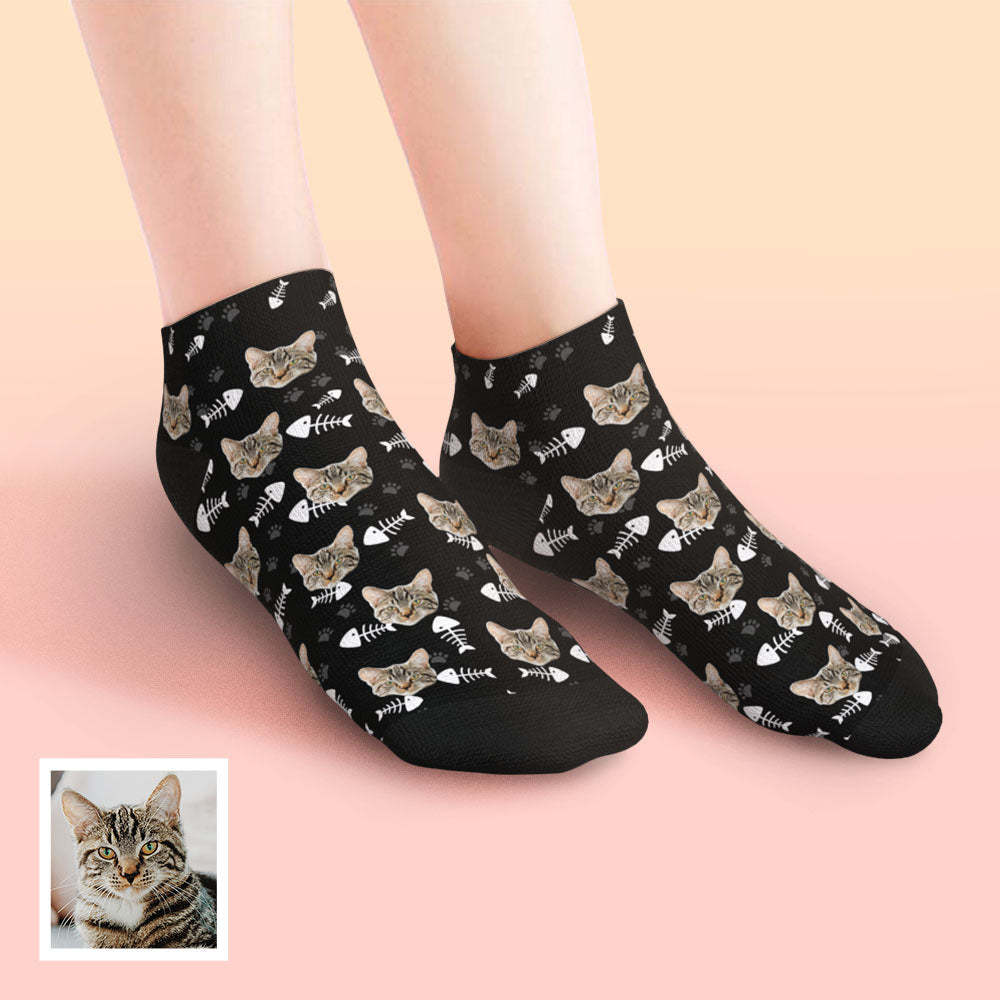 Custom Low Cut Ankle Face Socks Cat