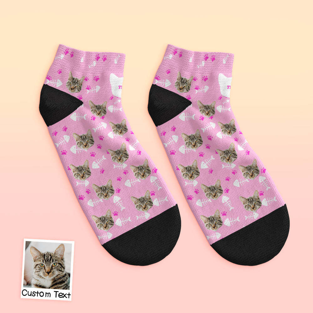 Custom Low Cut Ankle Face Socks Cat