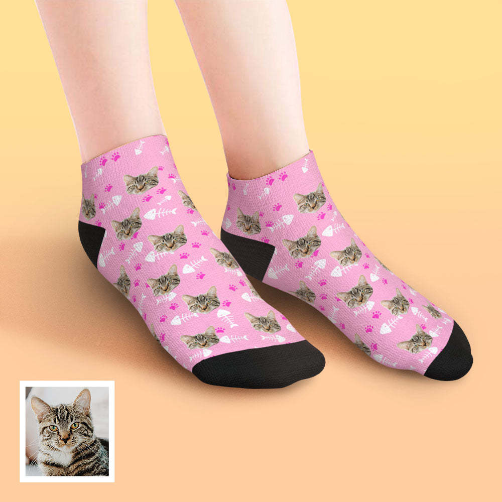 Custom Low Cut Ankle Face Socks Cat