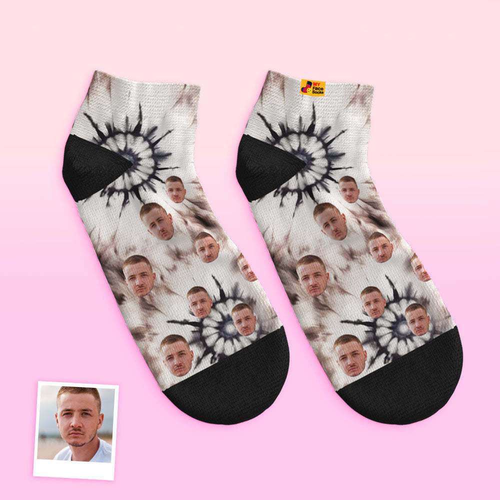 Custom Low Cut Ankle Face Socks Ice Dyed - MyFaceSocksUK