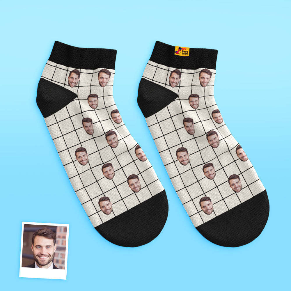 Custom Low cut Ankle Socks Personalised Face Socks - MyFaceSocksUK