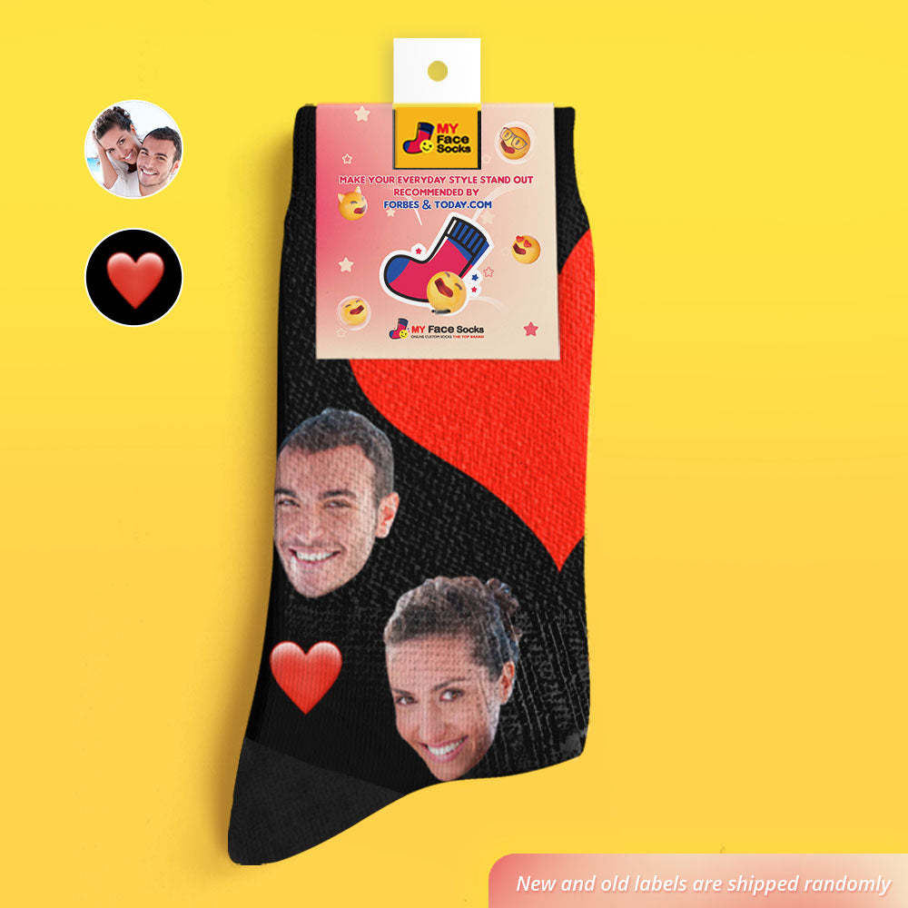 Custom Heart Socks With Your Text- MyFaceSocksUK