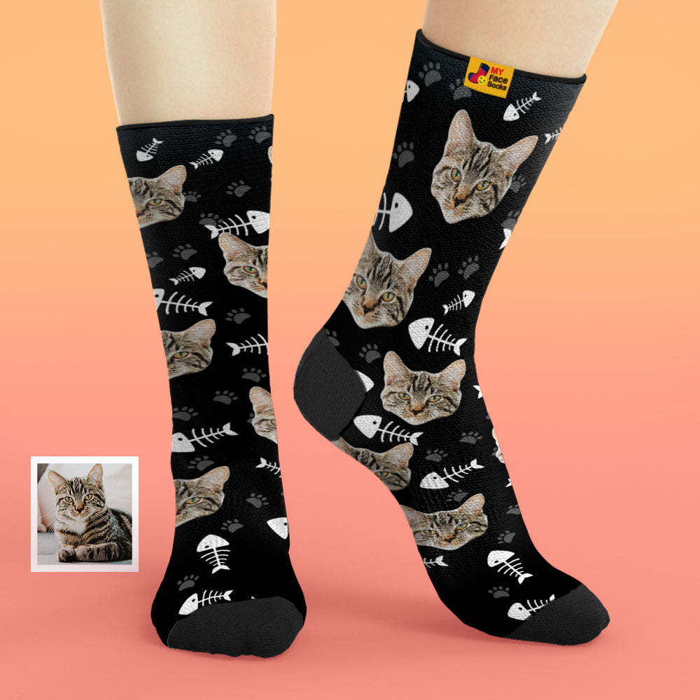 Custom Cat Socks With Your Text - MyFaceSocksUK