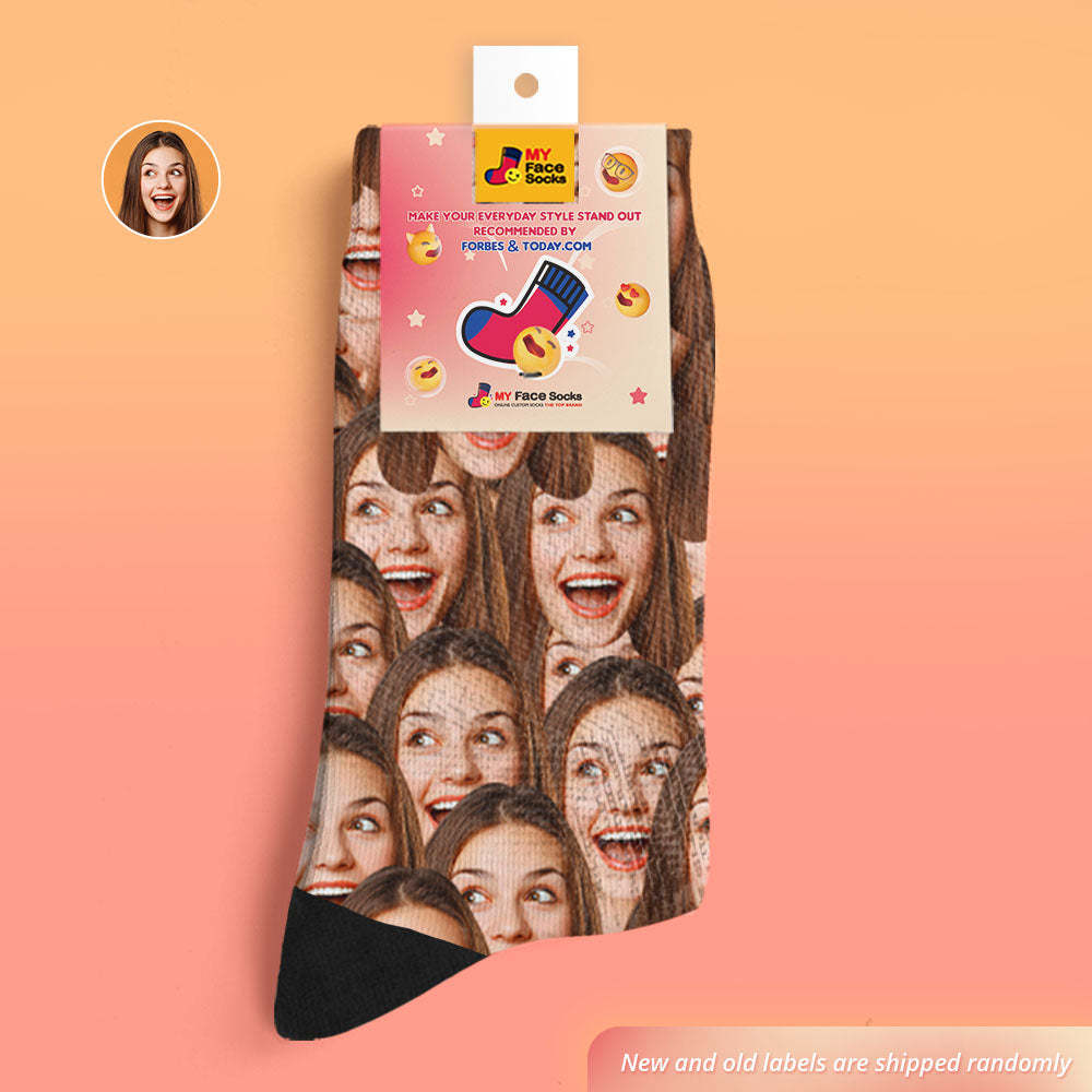 Custom Face Mash With Name Personalised Socks