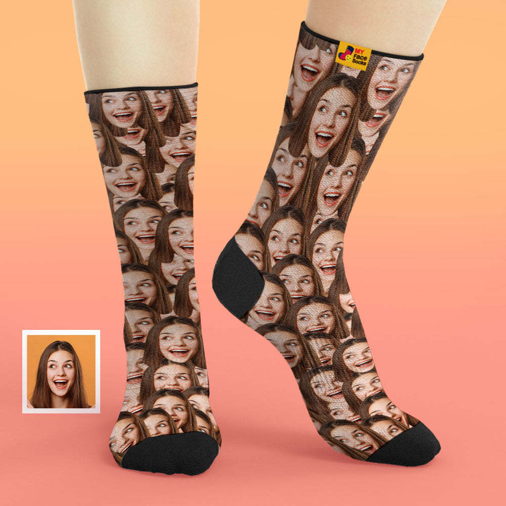 Custom Face Mash With Name Personalised Socks