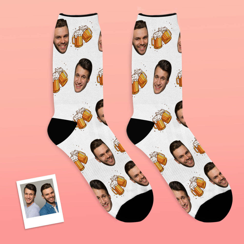 Custom Face Socks Breathable Photo Socks Beer Party Socks - MyFaceSocksUK