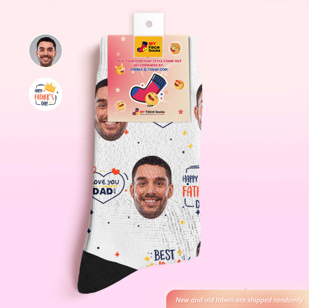 Custom Face Socks Add Pictures and Name Great Dad Sublimated Father's Day Gifts Breathable Soft Socks - MyFaceSocksUK