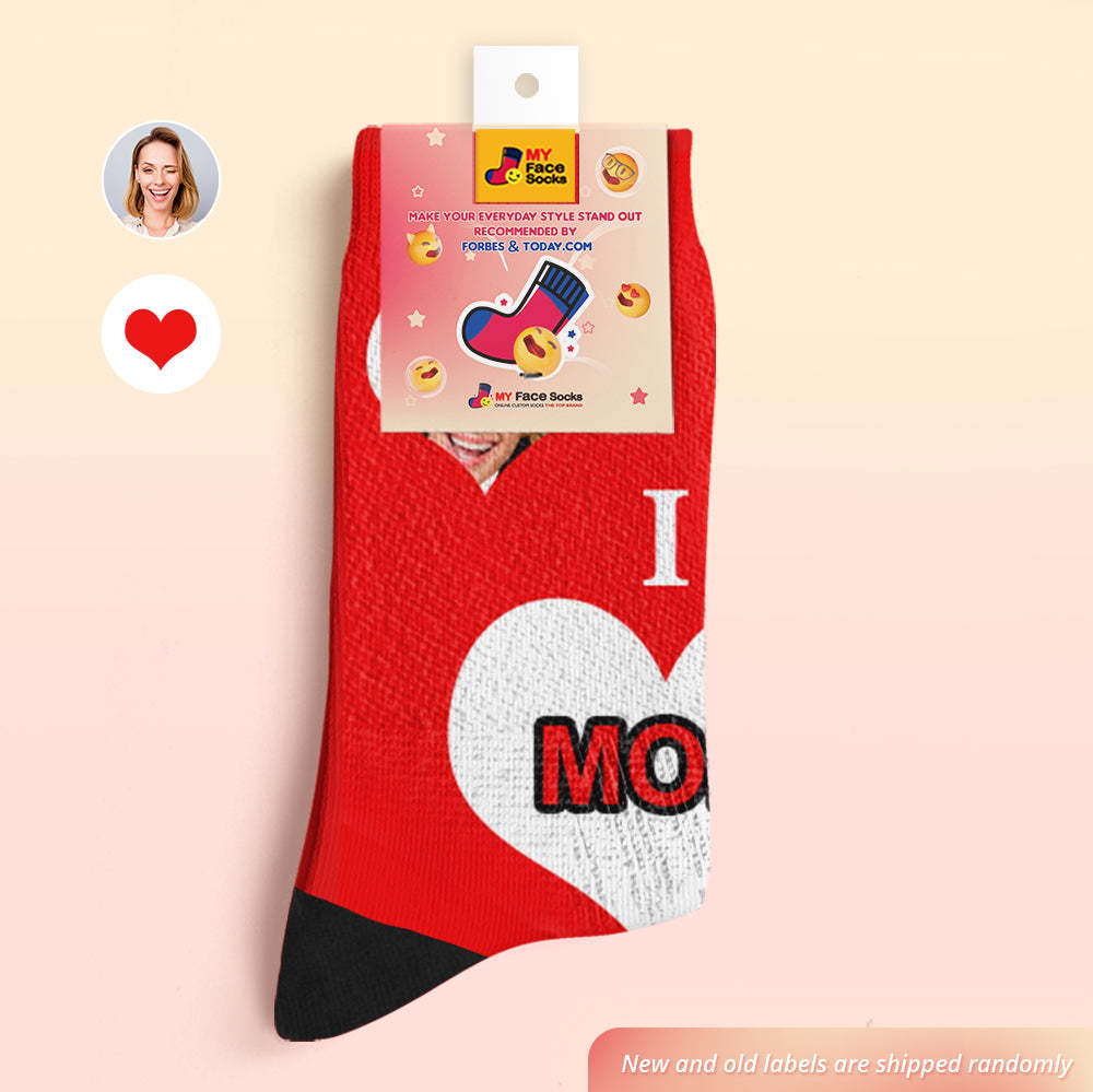 Custom Photo Socks Love Mom - MyFaceSocksUK