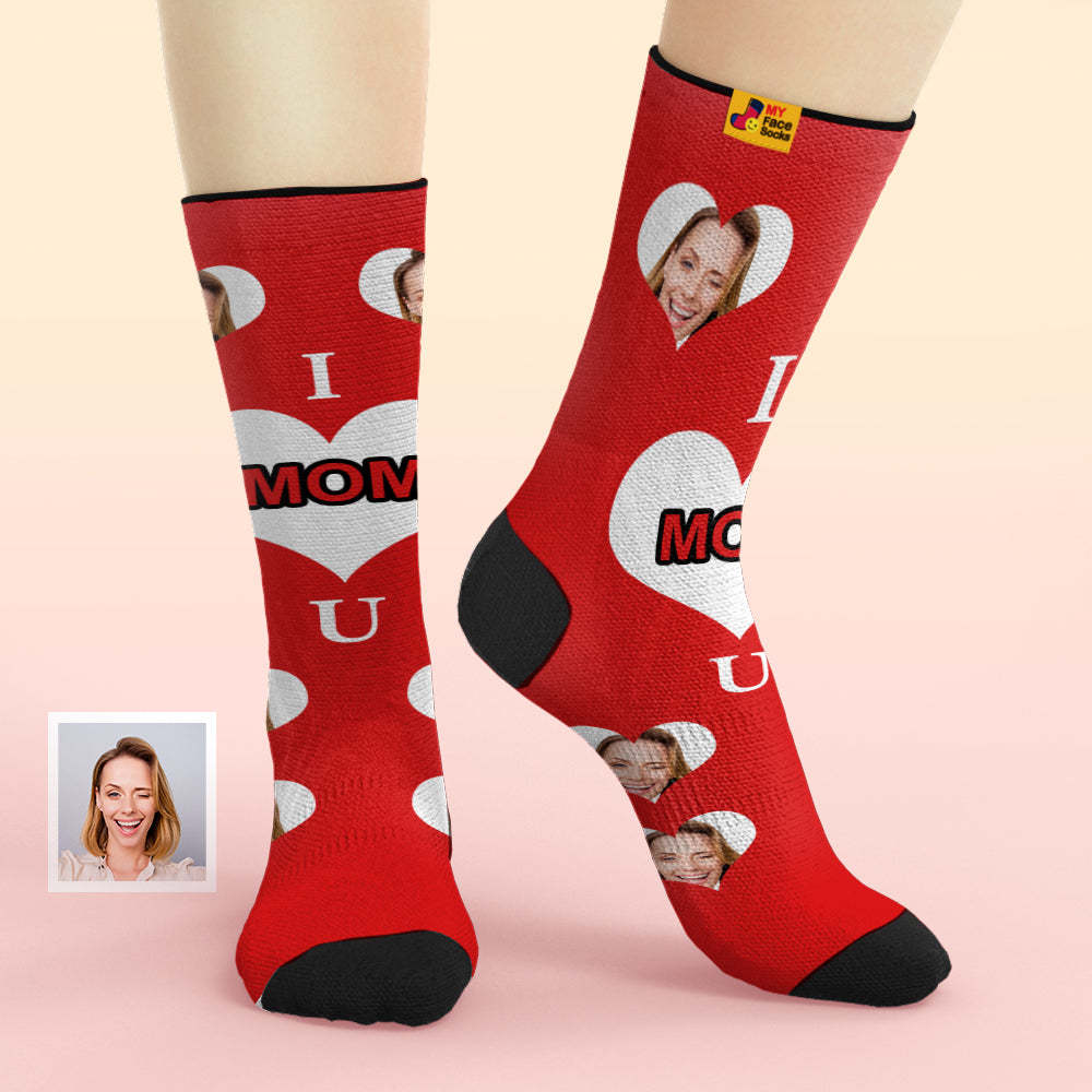 Custom Photo Socks Love Mom - MyFaceSocksUK