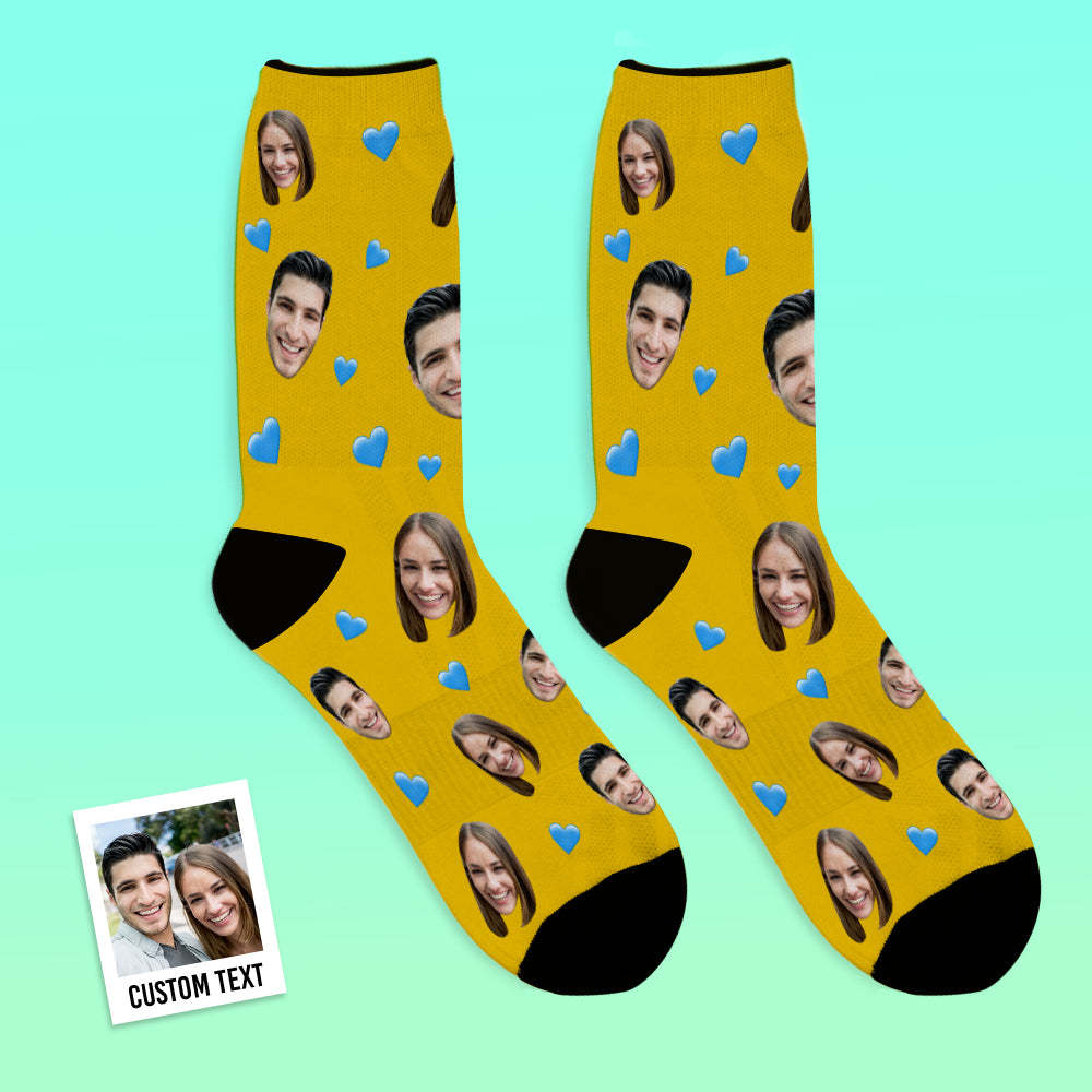 Custom Face Socks Breathable Photo Socks Colorful Heart Socks - MyFaceSocksUK