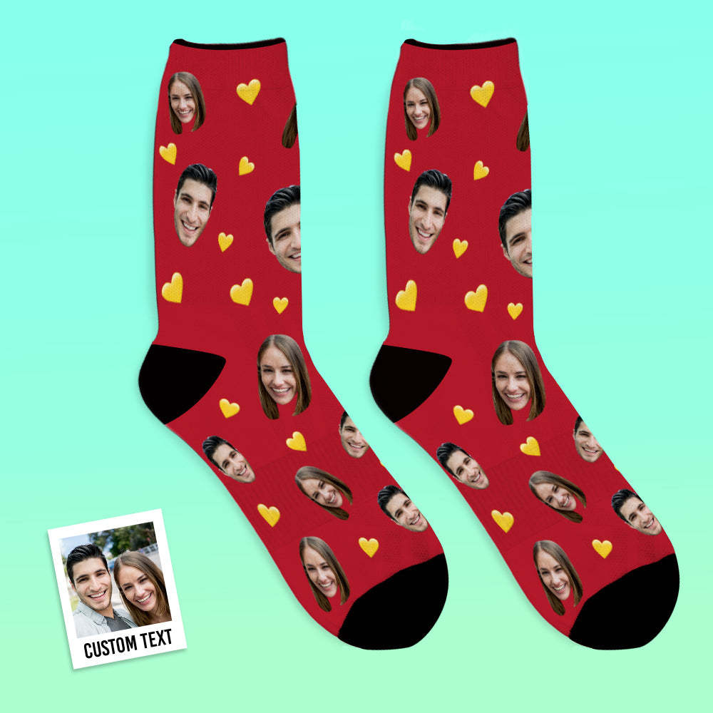 Custom Face Socks Breathable Photo Socks Colorful Heart Socks - MyFaceSocksUK