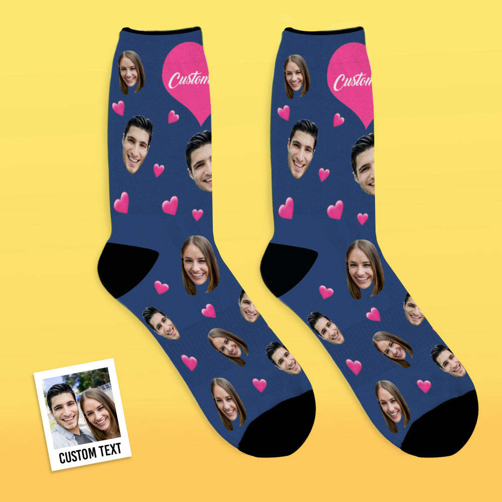 Custom Face Socks Breathable Photo Socks Colorful Heart Socks - MyFaceSocksUK