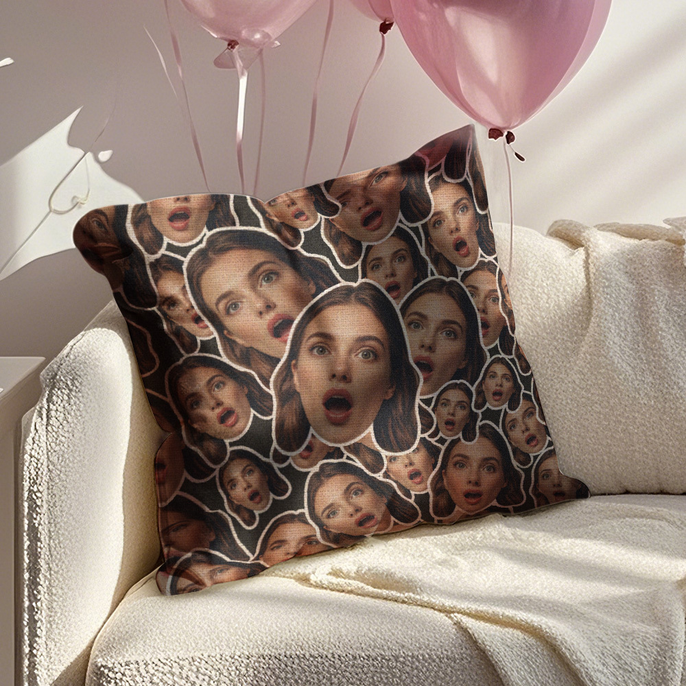 Custom Big And Small Face Pillow Romantic Photo Pillow Gift For Valentine's Day - MyFaceSocksUK