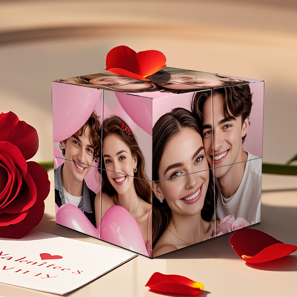 Infinity Photo Cube Custom Folding Photo Cube Personalized Rubic's Cube Valentine Gifts - MyFaceSocksUK