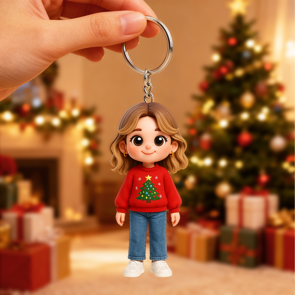 Custom Made 3D Mini Keychain Figure with Your Face Perfect for Gifting