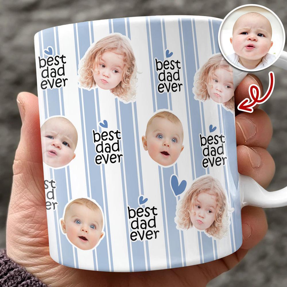 Custom Baby Face Best Dad, Mom Ever Print Full Mug - Personalized Gift for Parents - MyFaceSocksUK