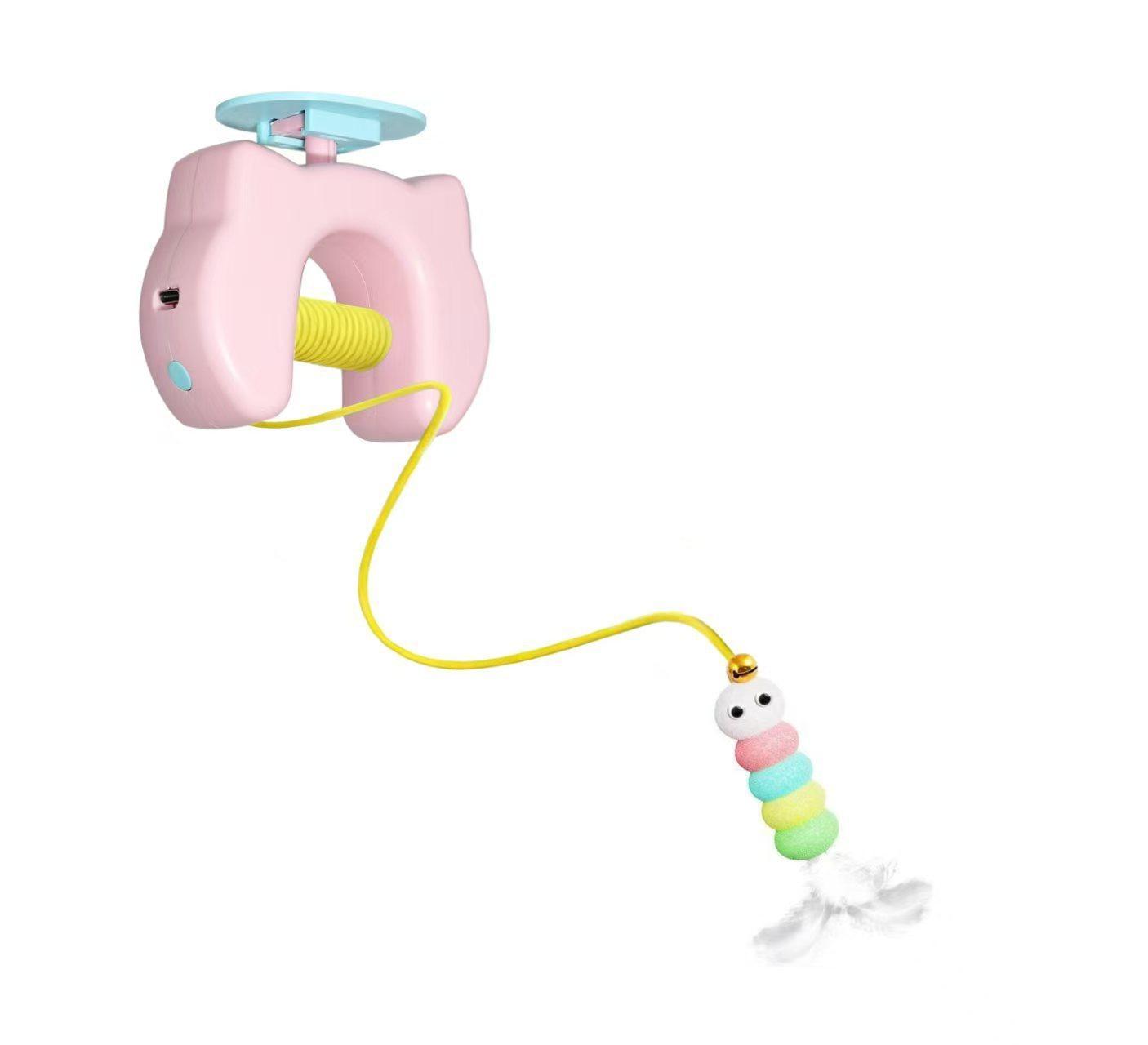 Cat Yo-Yo Cat Toy Funny Cat Stick Caterpillar Automatic Electric Smart Hanging Door Self-Happiness and Boredom Relief Artifact for Pets - MyFaceSocksUK