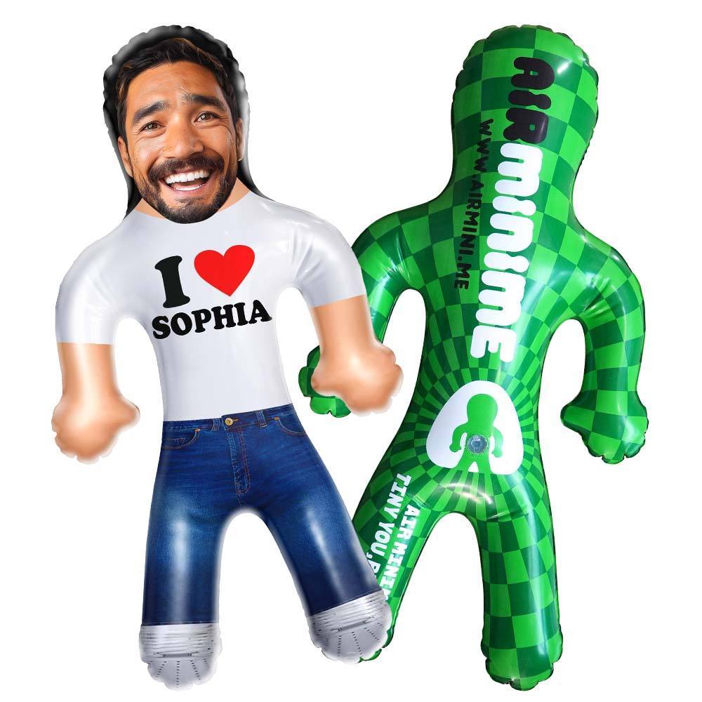Personalized I Heart You Blow Up Dolls Custom Funny Inflatable Doll Gift for Her - MyFaceSocksUK