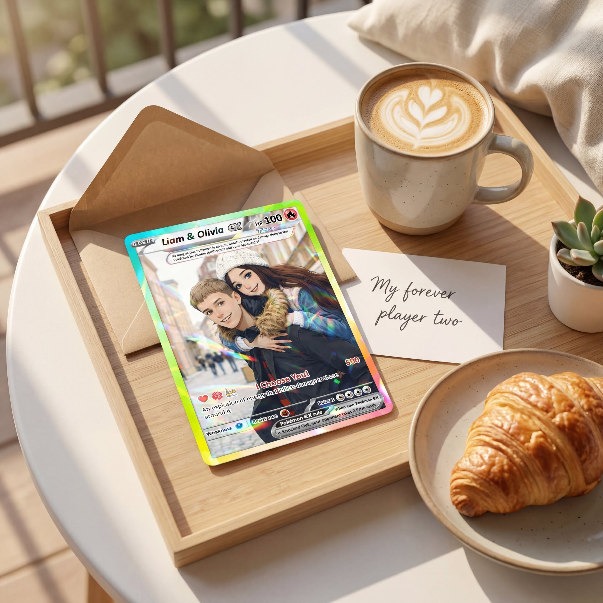 Custom Poke Cards with Anime Picture, Personalized Poke Cards Animated Style Gifts for Him and Her