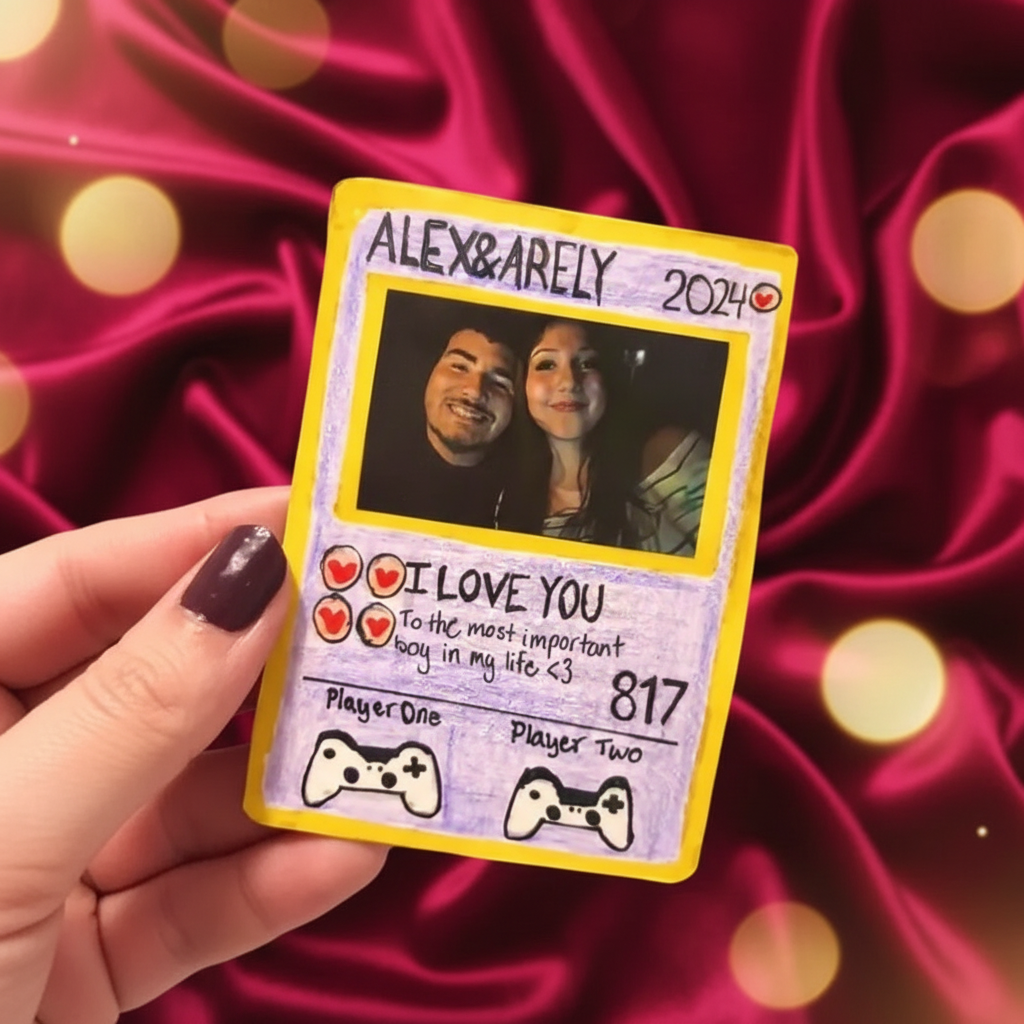 Personalized Valentine's Day Power Couple Card, Custom Anniversary Card Couple Photo Anime Style, Best Valentine's Day Gift for Lover - MyFaceSocksUK