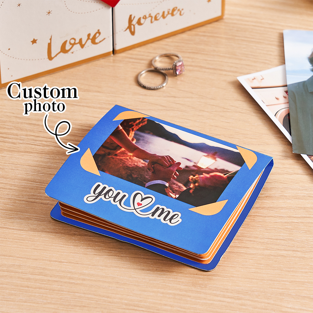 Personalized Christmas Pop-Up Photo Album – Custom 3D Memory Book with Your Photos & Music, Handmade Explosion Scrapbook Gift for Anniversary, Wedding, Birthday - MyFaceSocksUK