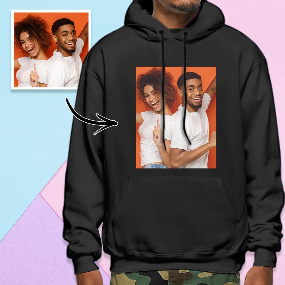 Custom Long Sleeve Photo Pullover Men's Hoodie Sweatshirt Sweet Lover - MyFaceSocksUK