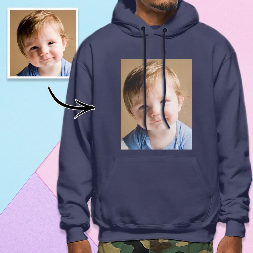 Custom Long Sleeve Photo Pullover Men's Hoodie Sweatshirt Baby Photo - MyFaceSocksUK