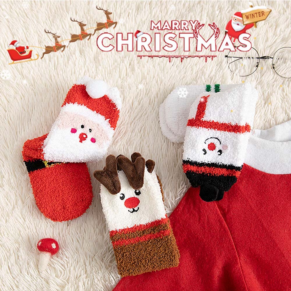 Christmas Socks Plush Coral Fleece Parent-child Christmas Socks Winter Home Floor Socks Christmas Gifts - MyFaceSocksUK