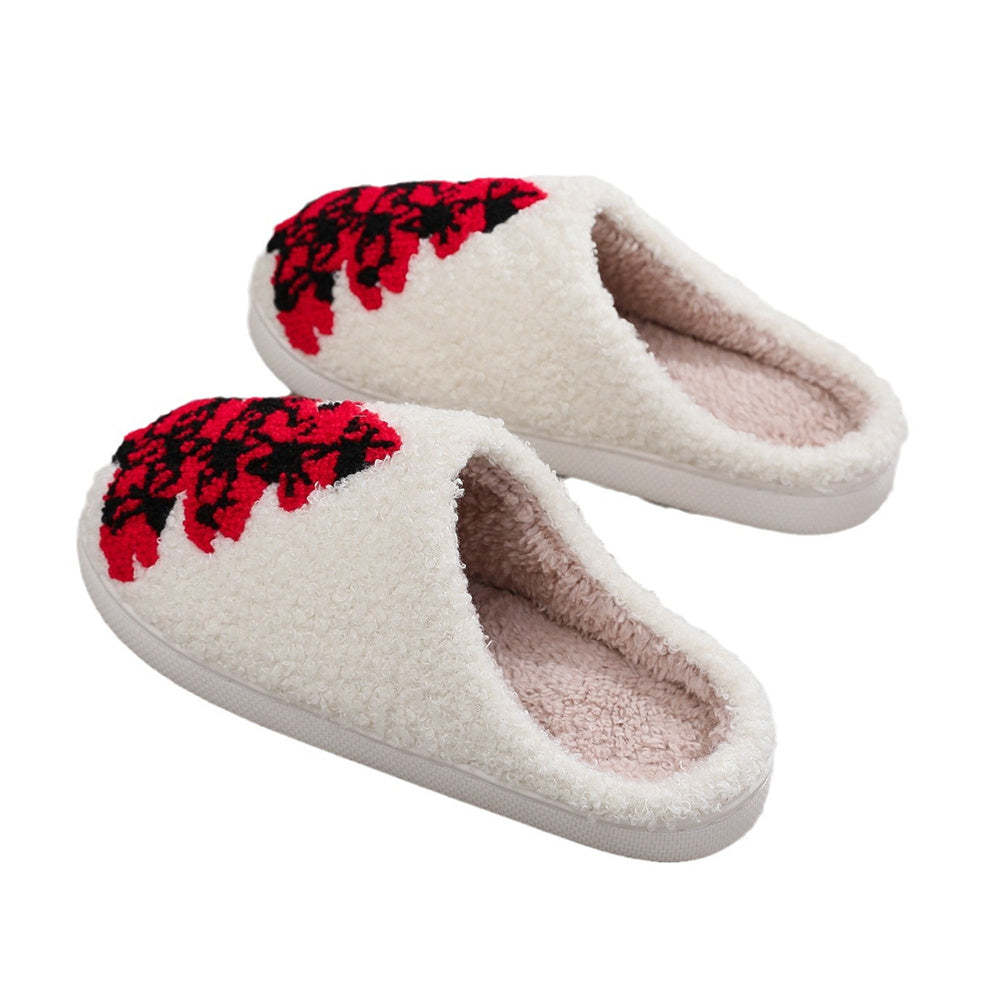 Christmas Slippers Red Christmas Tree Shoes Home Cotton Slippers - MyFaceSocksUK