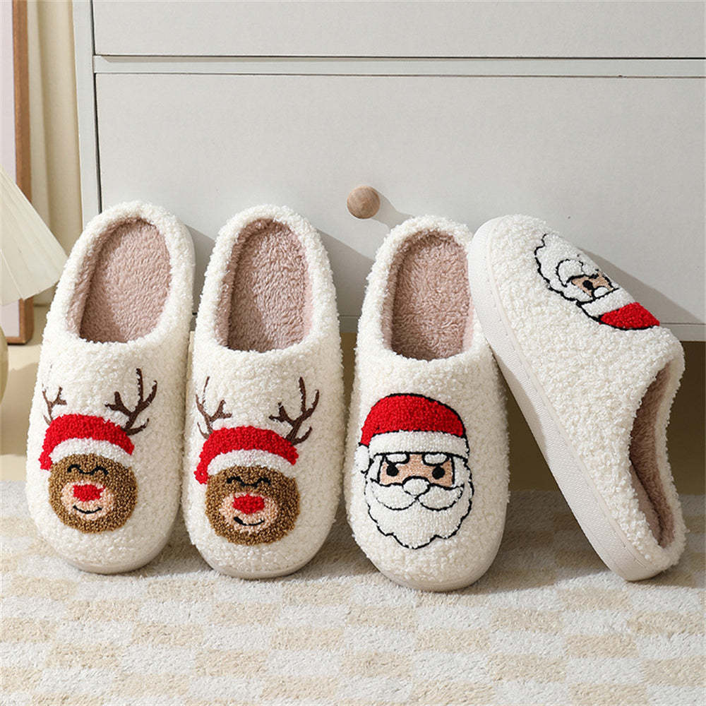 Christmas Gingerbread Man Slippers Santa Claus Shoes Home Cotton Slippers - MyFaceSocksUK