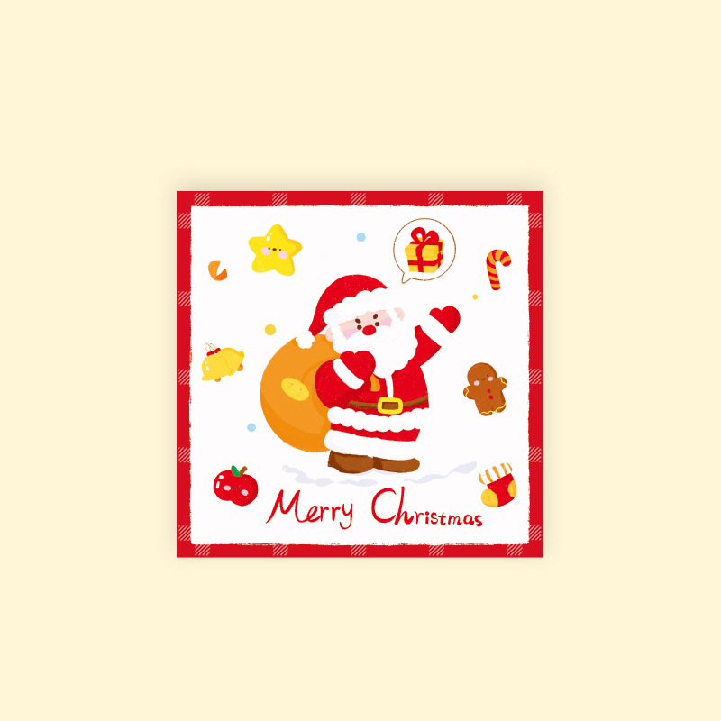 Christmas Greeting Card Square Santa Claus 0.01x10x10CM - MyFaceSocksUK