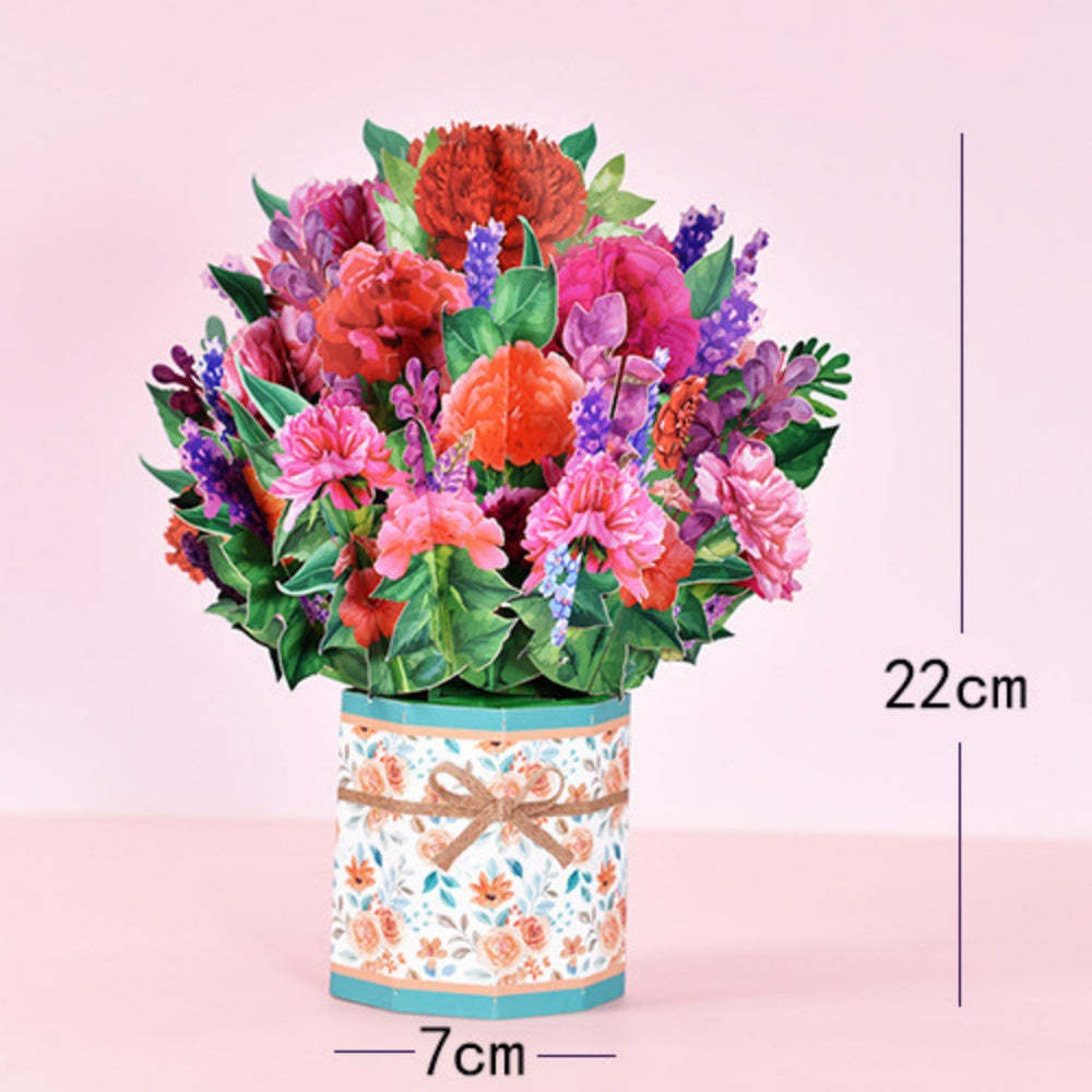 Flower Bouquet Card 3D Greeting Card Mother's Day Gifts for Mum - MyFaceSocksUK