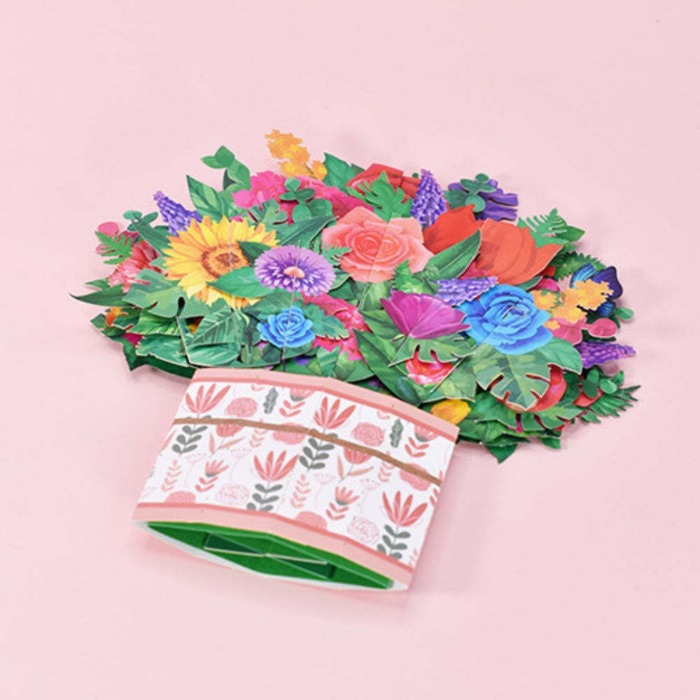 Flower Bouquet Card 3D Greeting Card Mother's Day Gifts for Mum - MyFaceSocksUK