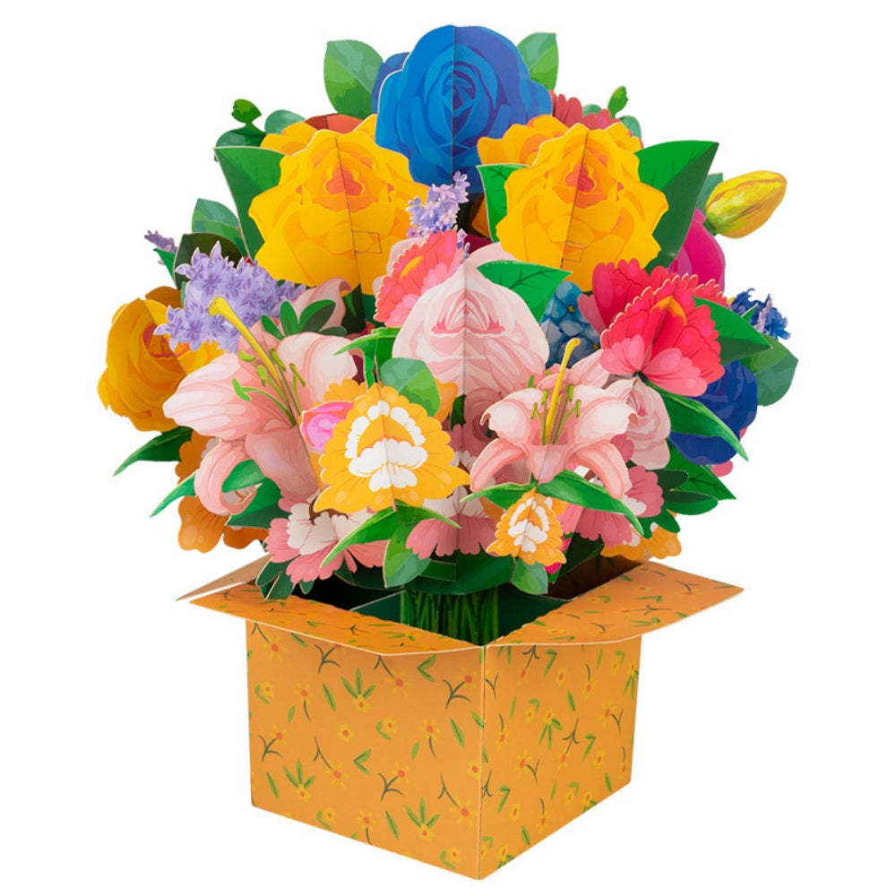 Flower Bouquet Card 3D Greeting Card Mother's Day Gifts for Mum - MyFaceSocksUK