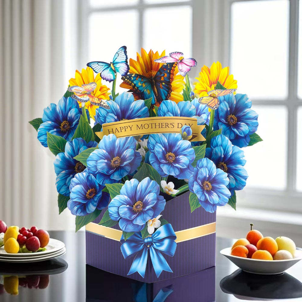 3D Greeting Card Flower Bouquet Card Mother's Day Gift for Mum - MyFaceSocksUK
