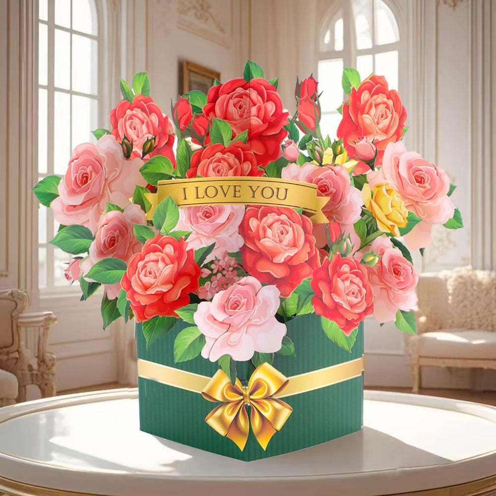 3D Greeting Card Flower Bouquet Card Mother's Day Gift for Mum - MyFaceSocksUK