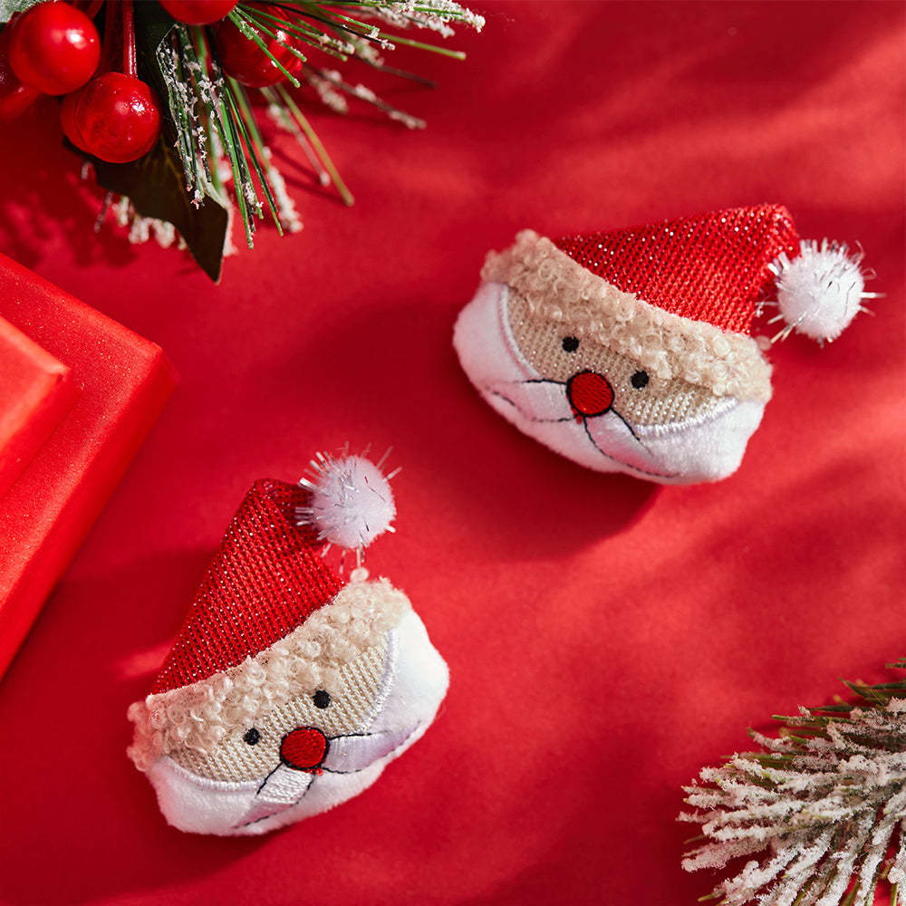 Christmas Socks Brooches Pins Scarf Charm Jewelry New Year Gifts Santa 2Pcs/set - MyFaceSocksUK